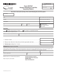 Form OR-PLF (150-608-002) Oregon Petroleum Load Fee Quarterly Return - Oregon