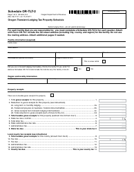 Form 150-604-014 Schedule OR-TLT-2 Oregon Transient Lodging Tax Property Schedule - Oregon