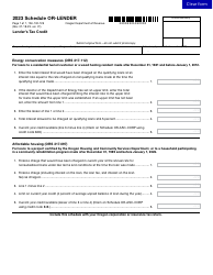 Document preview: Form 150-102-125 Schedule OR-LENDER Lender's Tax Credit - Oregon, 2023