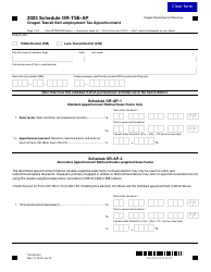 Document preview: Form 150-500-051 Schedule OR-TSE-AP Oregon Transit Self-employment Tax Apportionment - Oregon, 2023