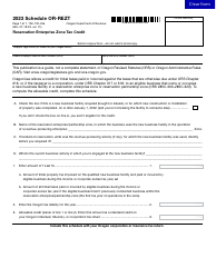 Document preview: Form 150-102-046 Schedule OR-REZT Reservation Enterprise Zone Tax Credit - Oregon, 2023