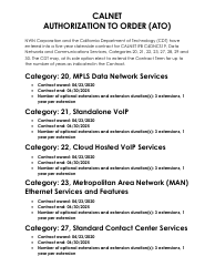 Calnet Authorization to Order (Ato) - Categories 20-30 - Nwn Corporation - California