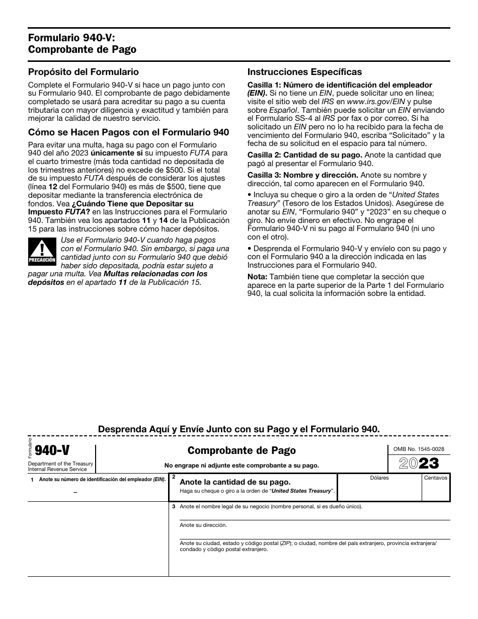 IRS Formulario 940 (SP) Declaracion Del Impuesto Federal Anual Del Empleador Del Impuesto Federal Para El Desempleo (Futa) (Spanish), Page 3
