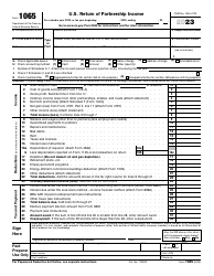 Document preview: IRS Form 1065 U.S. Return of Partnership Income, 2023