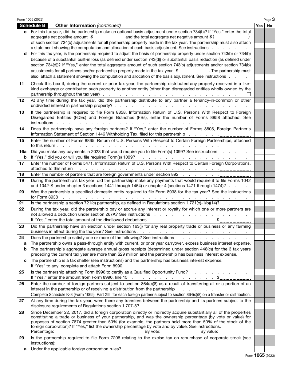 IRS Form 1065 U.S. Return of Partnership Income, Page 3