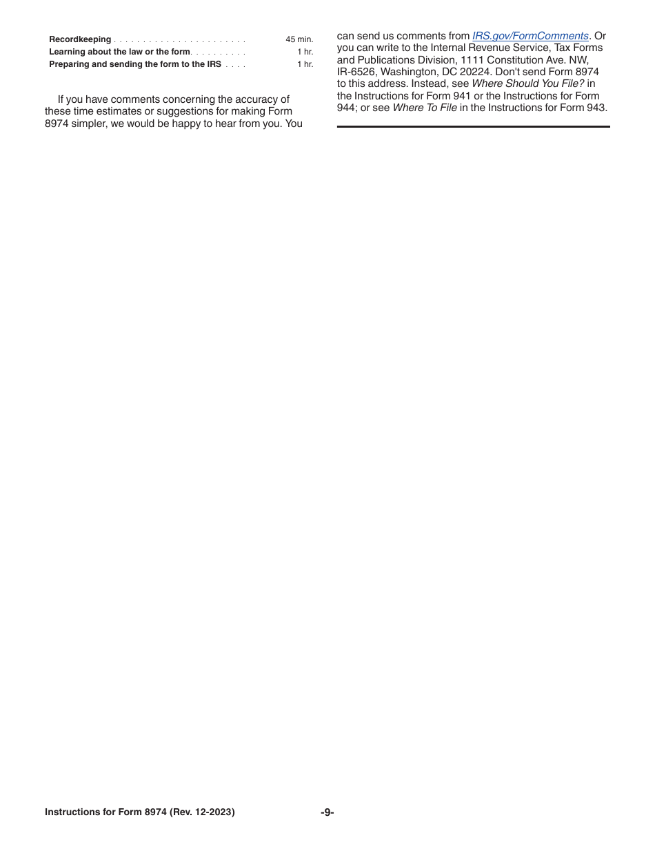 Instructions for IRS Form 8974 Qualified Small Business Payroll Tax Credit for Increasing Research Activities, Page 9