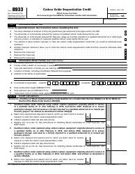 Document preview: IRS Form 8933 Carbon Oxide Sequestration Credit