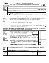 Document preview: IRS Form W-4 Employee's Withholding Certificate, 2024