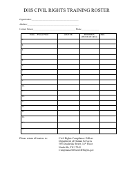Tennessee DHS Civil Rights Training Roster - Fill Out, Sign Online and ...
