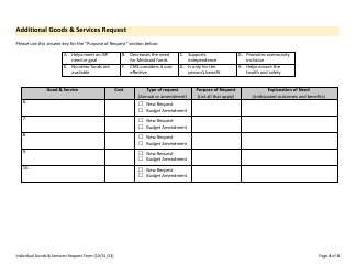 Individual Goods &amp; Services Request Form - Draft - Rhode Island, Page 4