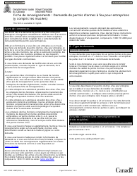 Document preview: Forme GRC RCMP5486 Demande De Permis D'armes a Feu Pour Entreprises (Y Compris Les Musees) - Canada (French)