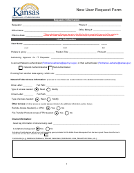 Document preview: New User Request Form - Kansas