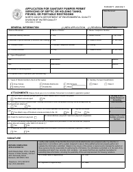 Document preview: Form SFN4869 Application for Sanitary Pumper Permit Servicing of Septic or Holding Tanks, Privies, or Portable Restrooms - North Dakota
