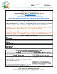 Document preview: Temporary Ionizing License Application - Medical Imaging & Radiation Therapy Program (Mirtp) - New Mexico