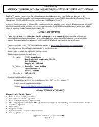 Application for America Fisheries Act (Afa) Inshore Vessel Contract Fishing Notifications, Page 2
