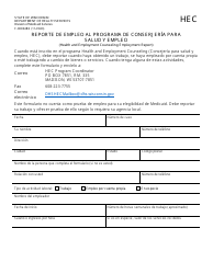 Document preview: Formulario F-00004BS Reporte De Empleo Al Programa De Conserjeria Para Salud Y Empleo - Wisconsin (Spanish)