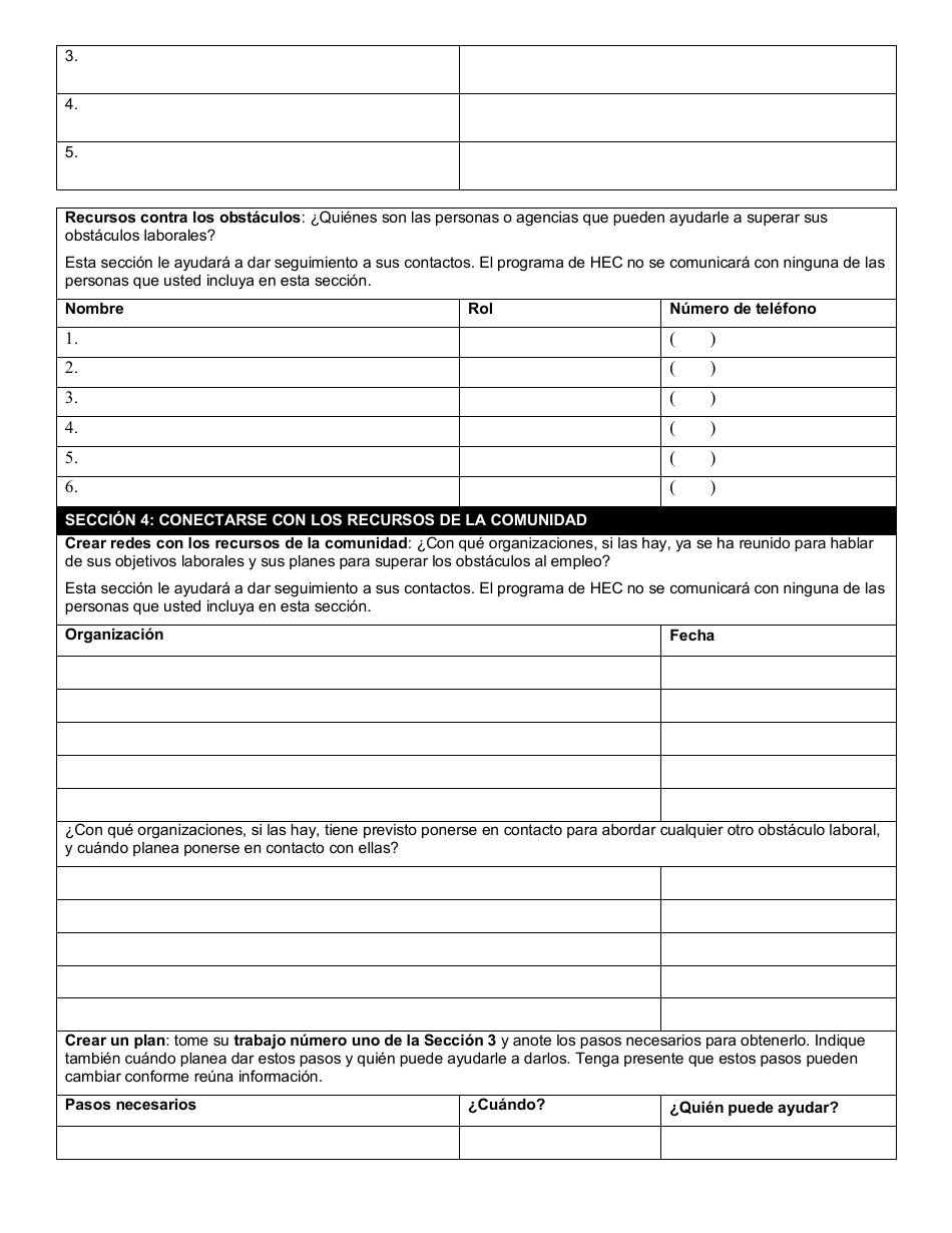 Formulario F-00004S Solicitud Para El Programa De Consejeria Para Salud Y Empleo (Hec) - Wisconsin (Spanish), Page 3