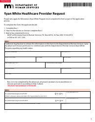 Document preview: Form DHS-3539D-ENG Ryan White Healthcare Provider Request - Minnesota