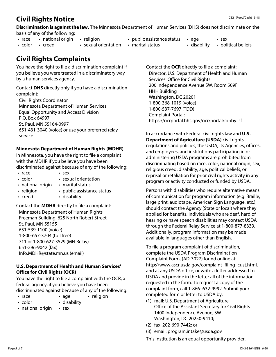 Form DHS-3164-ENG Income Withholding-Only (Non-IV-D) Services Application (For Support Order Processing) - Minnesota, Page 5