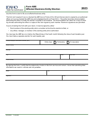 Document preview: Form ABE (EFO00330) Affected Business Entity Election - Idaho, 2023