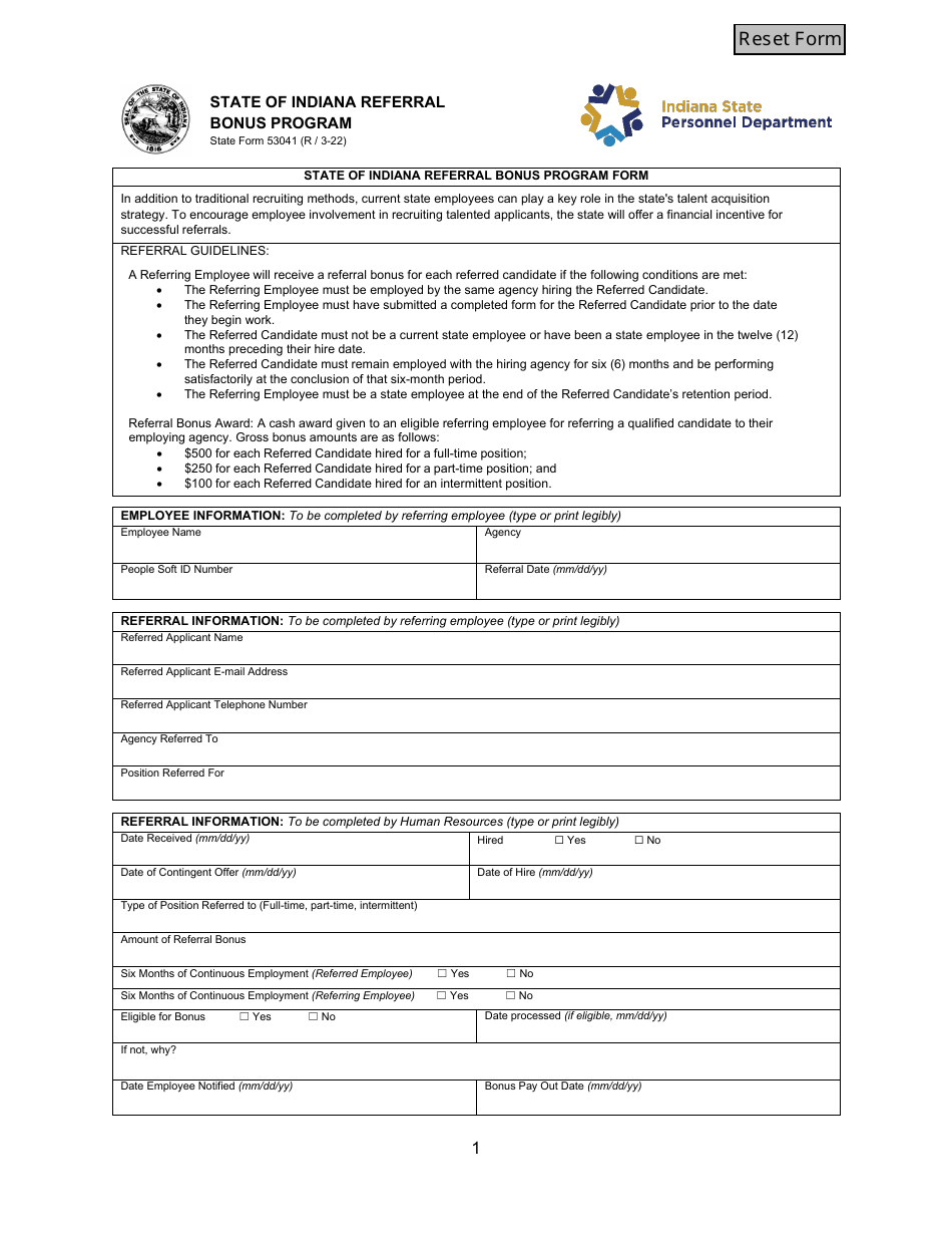 State Form 53041 Fill Out, Sign Online and Download Fillable PDF