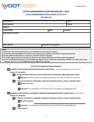 Document preview: Access Management Exception Request: Am-E - Virginia