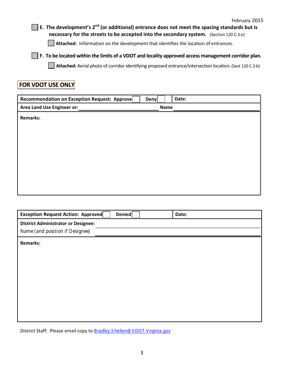 Access Management Exception Request: Am-E - Virginia, Page 3