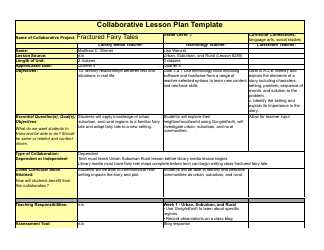 Document preview: Collaborative Lesson Plan Template