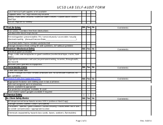 Lab Self-audit Form - University of California San Diego, Page 2