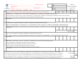 Document preview: Jump Assessment Form - USA Gymnastics