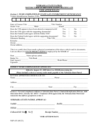 Form NSP455 Motor Vehicle Identification Certificate - Nebraska