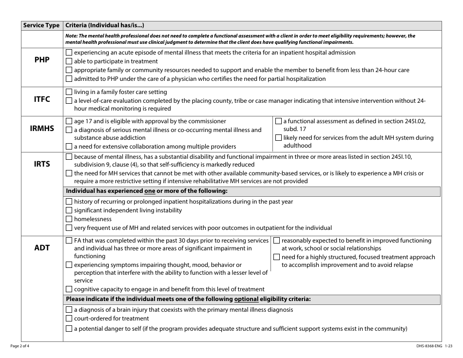 Form DHS-8368-ENG - Fill Out, Sign Online and Download Fillable PDF ...