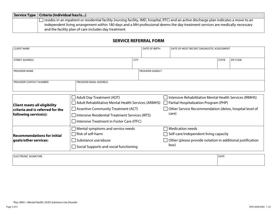 Form DHS-8368-ENG Necessity of Care Recommendation / Referral Checklist - Minnesota, Page 3