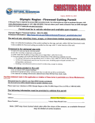 Olympic Region Firewood Cutting Permit - Christmas Block - Washington