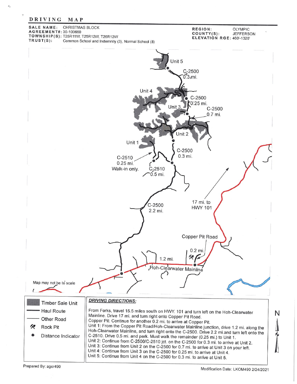 Olympic Region Firewood Cutting Permit - Christmas Block - Washington, Page 2