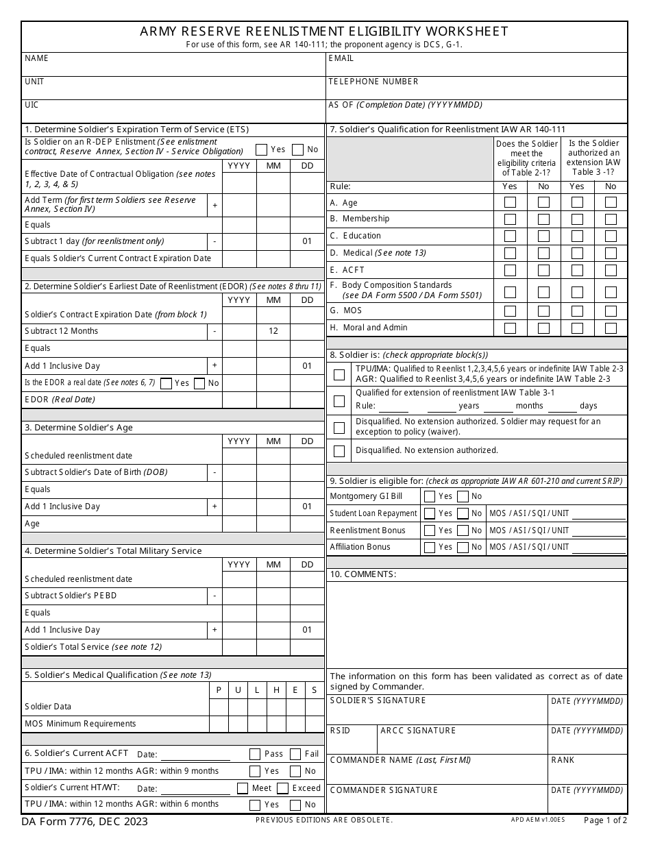 DD Form 7776 - Fill Out, Sign Online and Download Fillable PDF ...