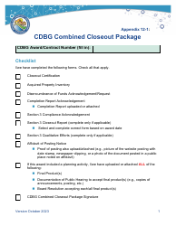 Appendix 12-1 Cdbg Combined Closeout Package - California