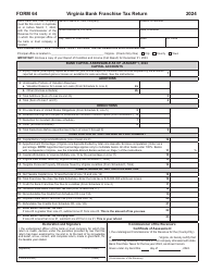 Form 64 Virginia Bank Franchise Tax Return - Virginia, Page 11