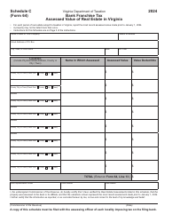 Form 64 Virginia Bank Franchise Tax Return - Virginia, Page 13