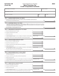 Form 64 Virginia Bank Franchise Tax Return - Virginia, Page 15