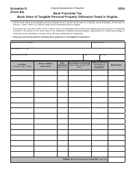Form 64 Virginia Bank Franchise Tax Return - Virginia, Page 17