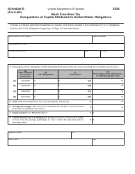 Form 64 Virginia Bank Franchise Tax Return - Virginia, Page 19