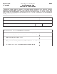 Form 64 Virginia Bank Franchise Tax Return - Virginia, Page 23