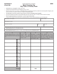 Form 64 Virginia Bank Franchise Tax Return - Virginia, Page 25