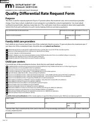 Form DHS-4795-ENG Quality Differential Rate Request Form - Minnesota Child Care Assistance Programs - Minnesota