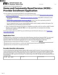 Document preview: Form DHS-4015-ENG Home and Community Based Services (Hcbs) - Provider Enrollment Application - Minnesota Health Care Programs (Mhcp) - Minnesota