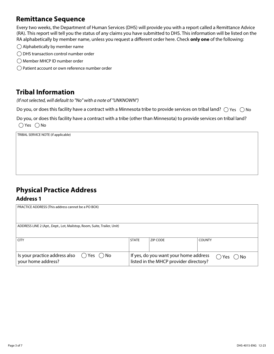 Form DHS-4015-ENG Home and Community Based Services (Hcbs) - Provider Enrollment Application - Minnesota Health Care Programs (Mhcp) - Minnesota, Page 3