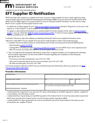Form DHS-3725-ENG Eft Supplier Id Notification - Minnesota Health Care Programs (Mhcp) - Minnesota