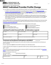 Form DHS-3535-ENG Mhcp Individual Provider Profile Change - Minnesota