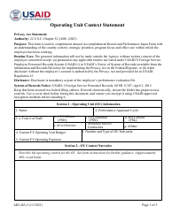 Document preview: Form AID463-5 Operating Unit Context Statement